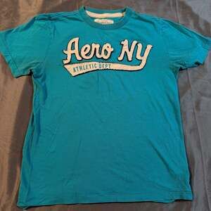 Aeropostale Turquoise Graphic Tee Aero New York 1987 Slim Fit T-Shirt